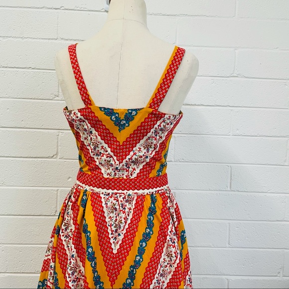 Mistral. Summer Style Fit and Flare Printed Dress. - Picture 10 of 11